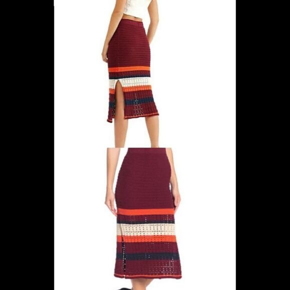 Free People Far From Here Crotchet Color Block Skirt - Picture 2 of 8